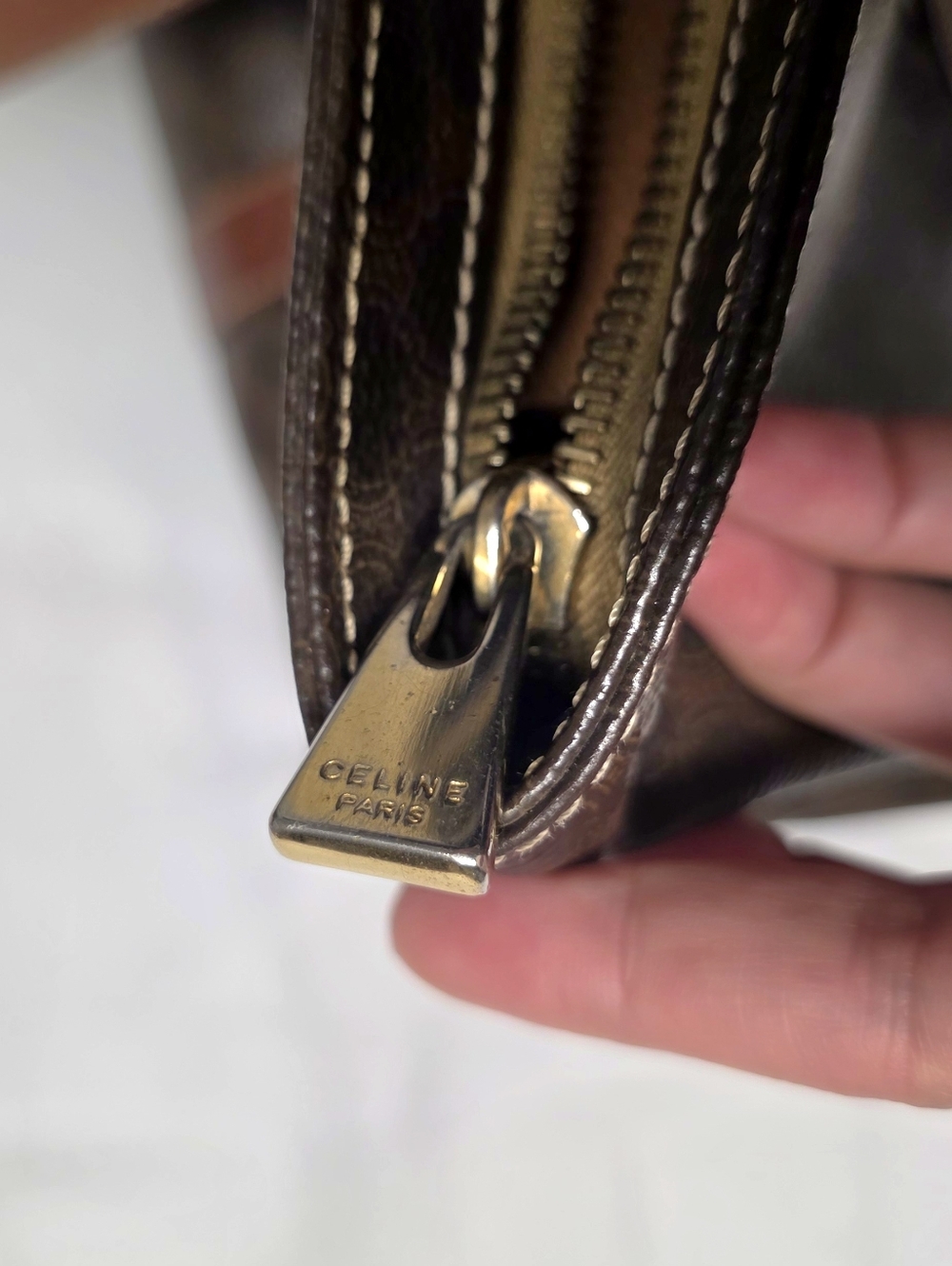 CELINE Macadam Brown Tote Shoulder Bag - Picture 9 of 12